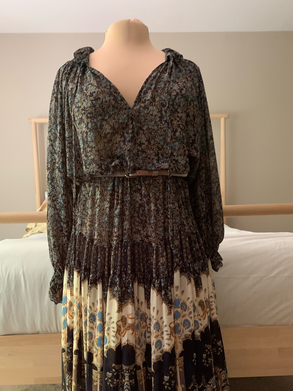 Free People Border Print Boho Maxi Dress, Size Medium - Picture 5 of 7